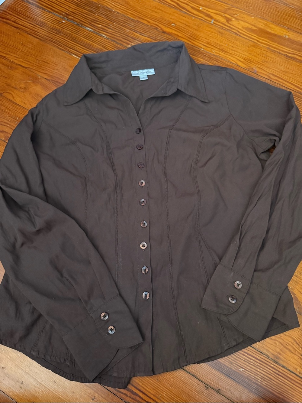 Dress Barn Brown Button-Down Shirt